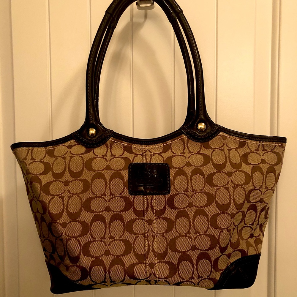 Leather Handle Coach Purse